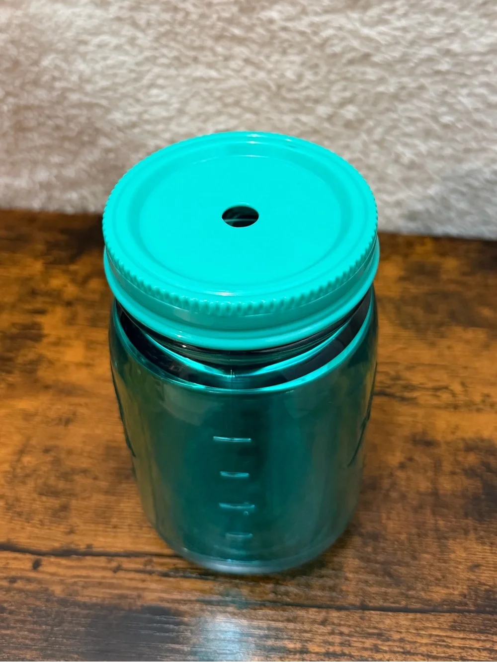 Aladdin MASON Jar Mug Cup 16oz Teal Insulated Lid Handel Plastic Lemon BPA Free
